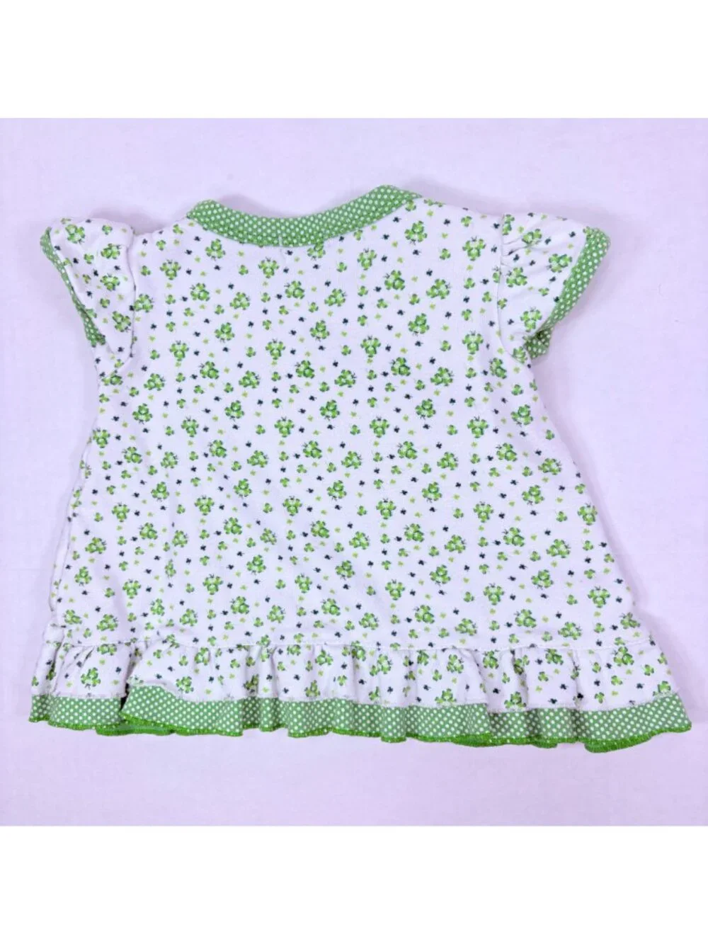 Vintage Girls 4 Leaf Clover St Patty's Day Dress + Bloomers Set Outfit 6m - 12m